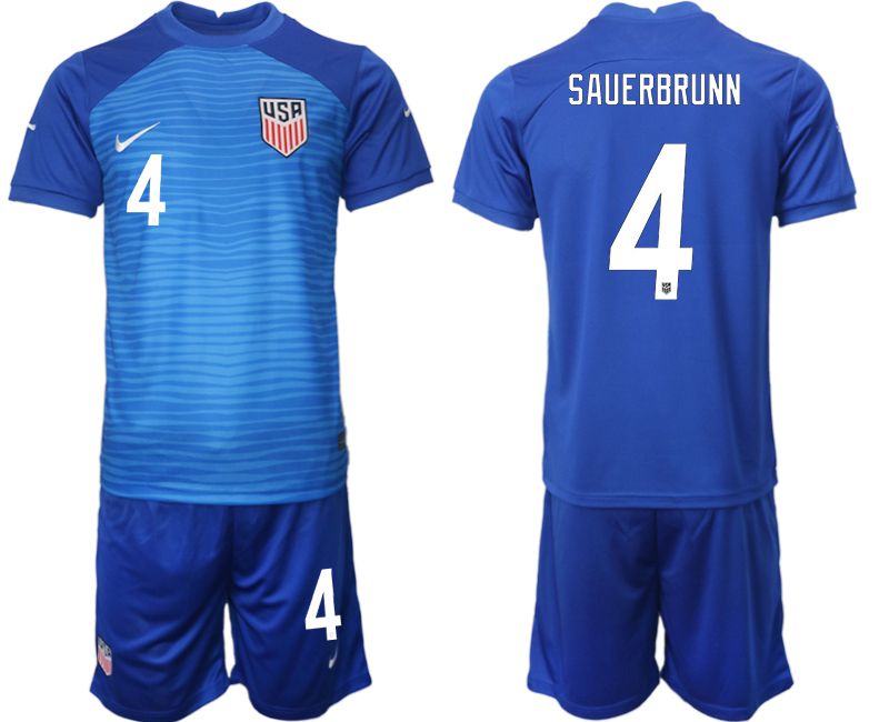 Men 2022 World Cup National Team United States away blue #4 Soccer Jersey